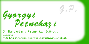 gyorgyi petnehazi business card